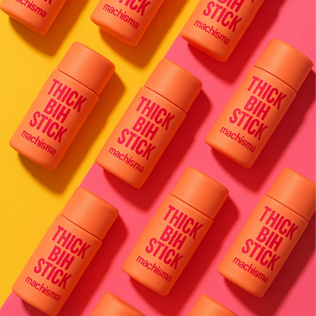Thick Bih Stick tiled on pink and yellow